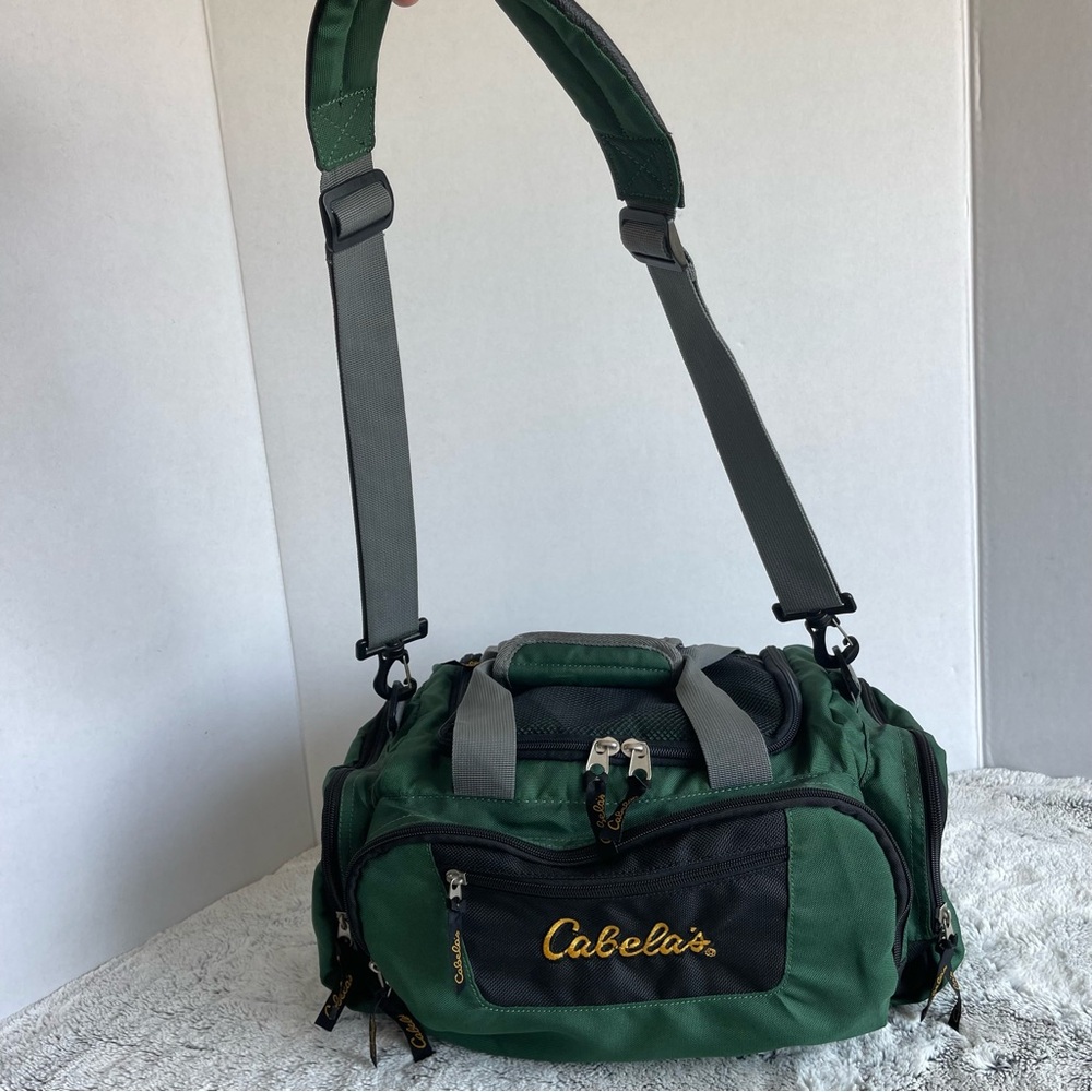 Cabela's Durable Nylon Catch-All Gear Bag Small Duffle Multi-Pocket Army Green
